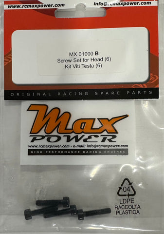 Max Power - SCREW SET FOR CYLINDER HEAD (4) for 3.5cc ENGINE