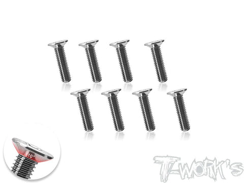 T-WORKS TSS-312-10DC Titanium Flathead Screw 110° M3x12mm 8PCS