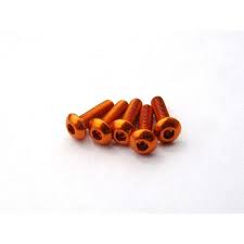 ORANGE ALUMINUM SCREWS BUTTON HEAD 3X8 (5)