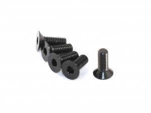 BLACK ALUMINUM SCREWS FLAT HEAD 3X6 (5)