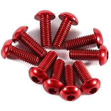 RED ALUMINUM SCREWS BUTTON HEAD 3X6 (5)