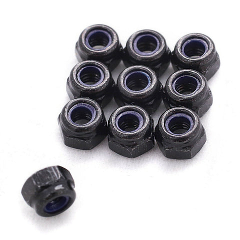 M3 Alum. Lock Nuts/Nylon Insert Black (5)